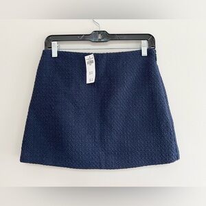 Abercrombie & Fitch NWT The A&F Scarlett Textured Mini Skort, Navy Blue, S